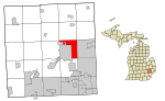 Oakland County Michigan Incorporated and Unincorporated areas Auburn Hills highlighted